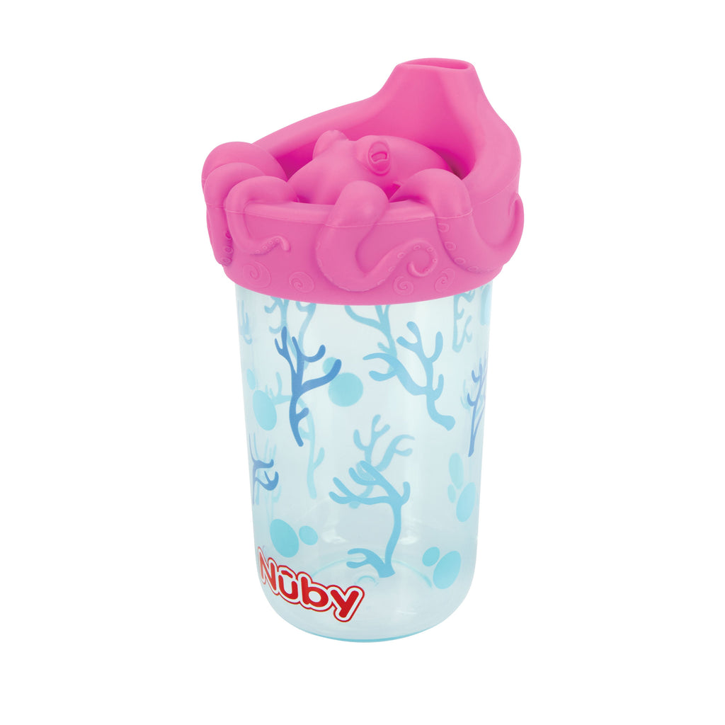 3D Character Soft Spout Sippy Cup | Pink Octopus
