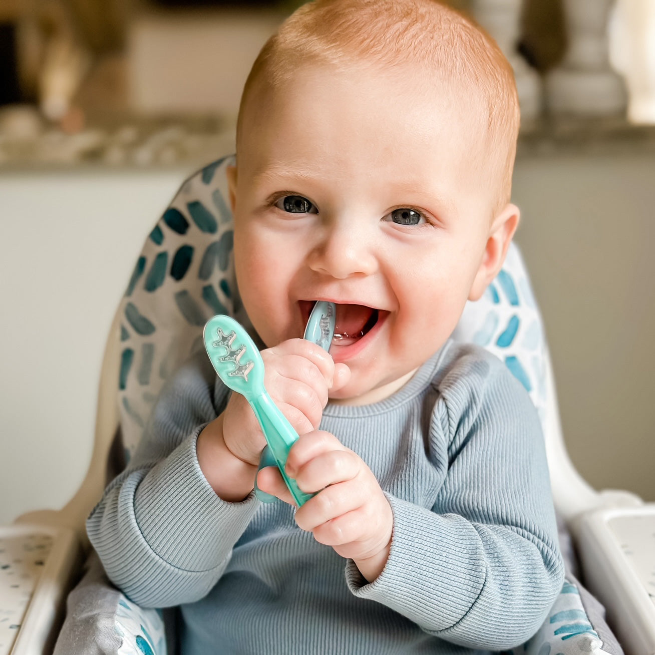 Baby's First Spoons | Aqua, Peach, & Light Blue