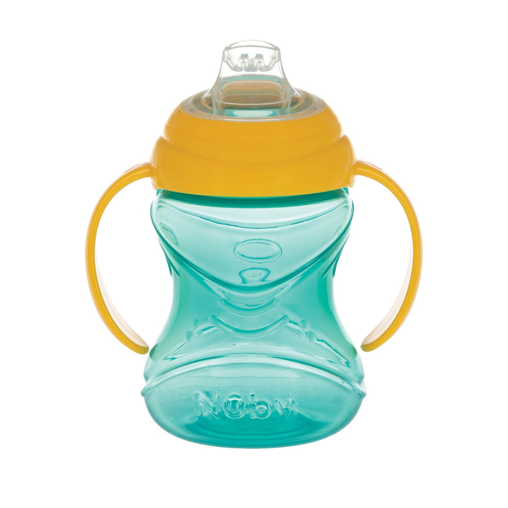 Clik-It Soft Spout Grip N' Sip Trainer Cup (2 Pack) | Aqua/Yellow